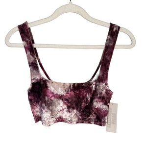 Urban Outfitters Purple Tie Dye Velvet Cropped Top Size S Y2K Streetwear